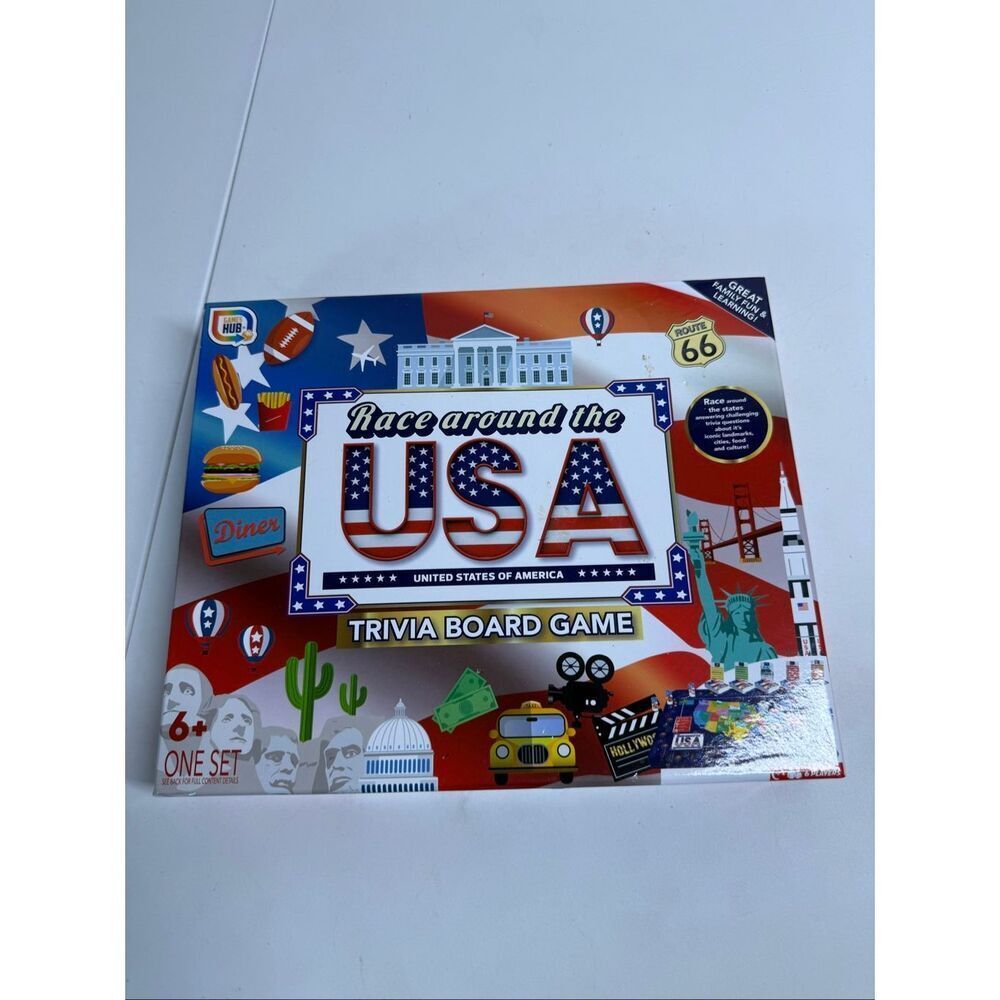 Race Across America Trivia Board Game, GamesHub 2022, New In Box